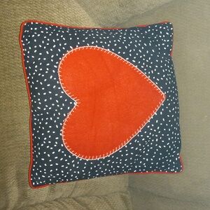 Valentine's Day Heart Love Red, Black and White Accent Pillow